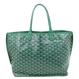 Goyard  Saint Louis PM Chevron Print Canvas Tote Bag Green